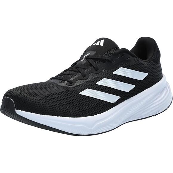 NWT adidas Men\'s Response Running Sneaker, Black/White/Black, 12.5 main image 6